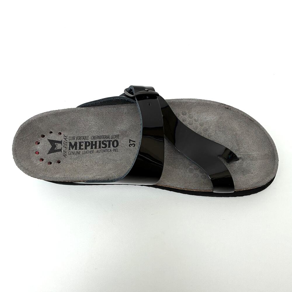 NIB Mephisto Women's Helen Black Patent Leather Slip On Sandal - EU37; US 7M - Picture 7 of 15